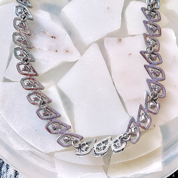 INC Blue Crystal Teardrop Collar Necklace - Picture 7 of 9